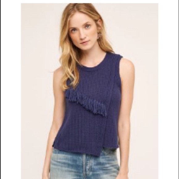 Anthropologie Tops - Anthropologie sweater top with cute fringe Nomad